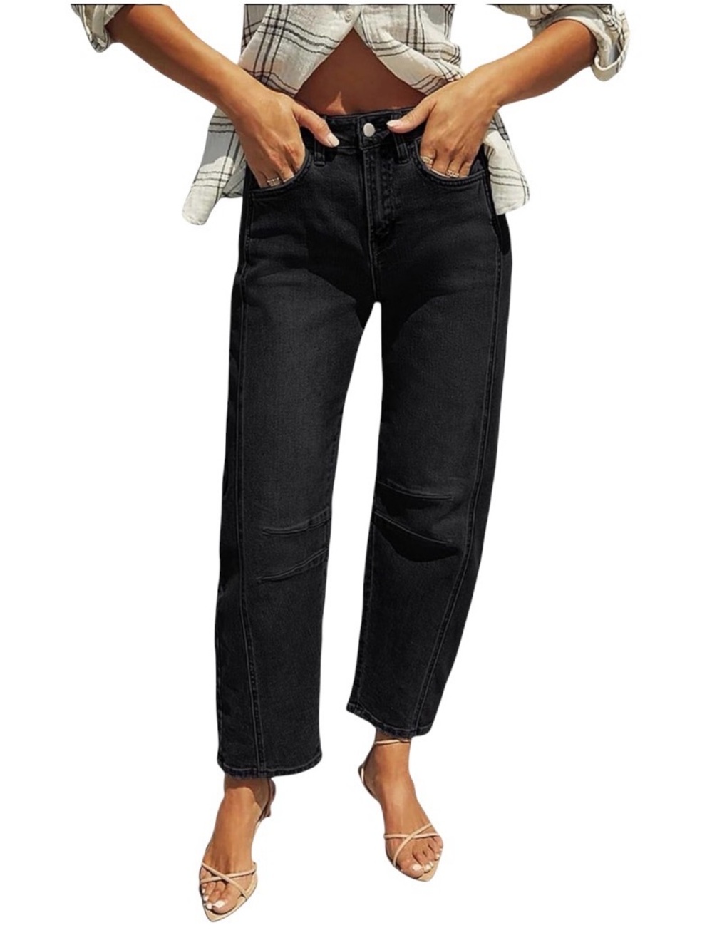 A80 IWD Baggy Barrel Vintage High Waisted Wide Leg Y2K Denim Ankle Jeans NWT LRG